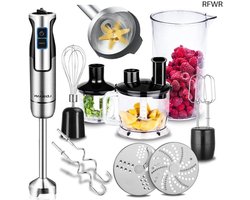 RFWR® Multifunctionele Handblender 1200W met Turbo en Snelheidsregeling
