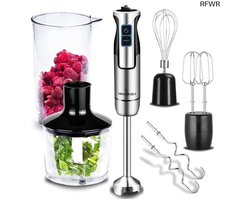 RFWR® Multifunctionele Staafmixer Set 1200 W | Turbo Functie en Snelheidsregeling | Elektrische Handblender met Accessoireset