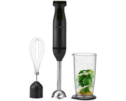 Silvercrest Staafmixerset 600 W - Zwart - Set: staafmixer, mixvoet, garde, maatbeker met deksel - Turbofunctie: voor krachtig pulseren - Met deze staafmixer van SILVERCREST mix, pureer en klop je moeiteloos allerlei ingrediënten