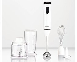 SILVERCREST® Staafmixerset Wit 600W  - Handmixer - Multihakker - Mixerset - Blender - Garde - Hakmolen - Maatbeker