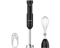 SnelShoppen - Draadloze Handblender met Variabele Snelheid, Oplaadbare Staafmixer met Type-C Kabel, Eieren Klopfunctie voor Smoothies, Milkshakes, Sau