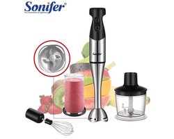 Sonifer SF-8013 - 3-in-1 Staafmixer Set - RVS Handblender met Hakmolen & Garde - Afneembaar & Krachtig