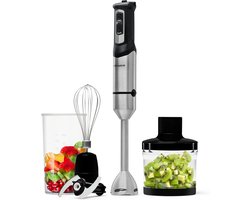 Staafmixer 1000W RVS Messen met Turbo Functie en Accessoires