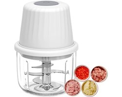 Keukenmixer - 400ML Grote Capaciteit - 6 Messen Hakker - USB Oplaadbaar - Keuken Musthave voor Thuisgebruik