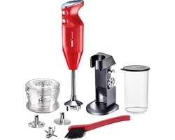 Staande Staafmixer Set Krachtige 200 Watt Keukenapparaat Rood/Chroom