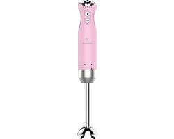 Westinghouse Retro Staafmixer – Turbo functie – Handblender – RVS Mixvoet – Antispat – 600W – Roze
