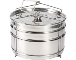 3-Laags Stapelbare Stoominzet Set voor Instant Pot en Snelkookpan