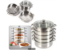 30 cm roestvrijstalen stoomkoker met vijf lagen