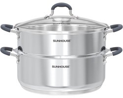 5,5 Liter 2-laags Stoompot voor Groenten en Voedsel - Multifunctioneel Roestvrij Staal Kookgerei met Deksel
