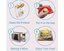 Aardappel Pofzakken – Magnetron – 3 Stuks – Herbruikbaar & Duurzaam – Gestoomde Aardappelen - E2.5