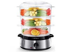 Aigostar Fitfoodie 30INA - Stoomkoker 9L - met Timer - 800W - 3 Lagen - RVS