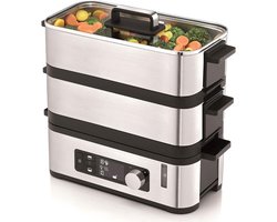 Aura® Stoomkoker - Stoomkokers - Stoompan - Zilver - 28cm x 14cm x 28cm