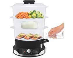 Aurixi® Stoomkoker - Stoomkokers - Stoompan - Zwart - 27cm x 31cm x 28cm