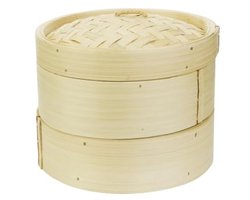 Bamboe Stoomkoker 20 cm - Hoogwaardige Keukengerei voor Perfect Gestoomde Gerechten