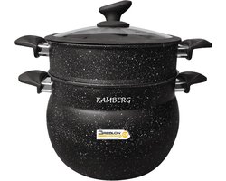 Couscoussier/stomer/kookpan 3-in-1 - Ø 26 cm - 11 liter - Aluminium - Voor alle warmtebronnen