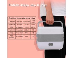 Elektrische Stoomkoker Lunchbox 2L - 4 Delige RVS Binnenpannen - Warmhouder voor Werk en Reizen