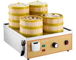 Elektrische Stoomoven - Professionele Stomer - Voedsel Bereiden - Roestvrij Staal - 48x45x19cm - Zilver