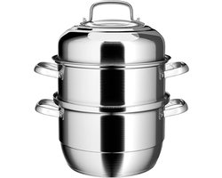 Inductie Stoomboot 30 cm - Roestvrijstalen 3-laags Stoompan voor Multifunctioneel Koken