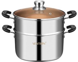 Inductie Stoompan 20 cm - Roestvrijstalen Couscous-Pan 2,7 l