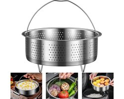 Inklapbaar Stoommandje RVS voor Groenten en Eieren - 22 cm