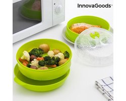 InnovaGoods - Stoomkoker - Fresh Dubbele Magnetron-Steamer - Afwasmachine bestendig - 2 Compartimenten - Stoomregulerende Klep