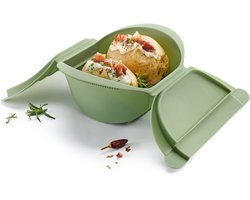 Lékué Stoomkoker - Hoog - geschikt voor 4 personen - Green