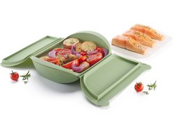 Lékué Stoomkoker - met Plateau - geschikt voor 4 personen - Green