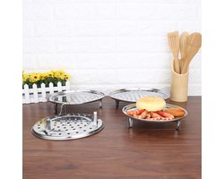 Multi-size roestvrijstalen stoomrek met afneembare voeten voor diverse kookmethoden