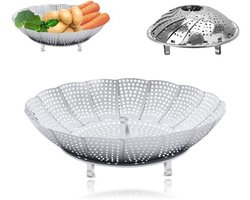 Opvouwbare Groentestomer met Instelbare Stoominzet - Compacte en Praktische Kookoplossing voor Gezonde Gerechten