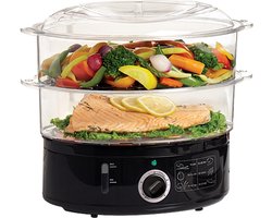 Quvo® Stoomkoker - Stoomkokers - Stoompan -Zwart - ‎‎36cm x 26cm x 12cm