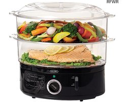 RFWR® Stoompan met Twee Etages - Elektrische Kookpan voor Groenten, Vis en Vlees met Automatische Uitschakeling - 7L