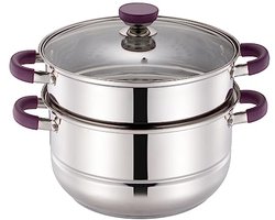 Roestvrijstalen 2-Tier Stoompot voor Groenten - 25,5 cm met Deksel