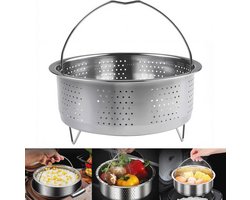 Ronde stoompan inzetstuk 20 cm van roestvrij staal voor stomen van groenten, vruchten en eieren