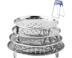 RVS stoombootrek 4 stuks - meerdere maten - voor stoompan en snelkookpan