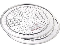 Set van 2 RVS Stoominzet Ronden - Perfect voor Stomen in Keuken en Buiten - 25,5 cm