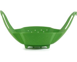 Siliconen Stoommand - Stoominzet Groente - Gezond Koken - Extra Dikke Basis - 9 inch Breed - Groen