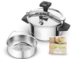 Snelkookpan Roestvrij Staal 4,5 l voor Inductie - Veilig en Eenvoudig in Gebruik