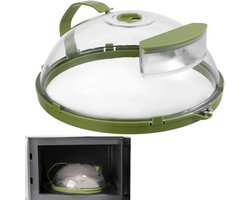 Spatbescherming Deksel - Magnetron Deksel - Voedsel Opwarmen - Met Stoomfunctie - 26 x 10 cm - Groen