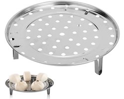 Stoomhouder Lade, RVS Veg Steamer Mand Pot Inzet Kookbak met Rek Vleeskoker Accessoires voor Steelpan Pot Pannen Huis Keuken (roestvrij staal)