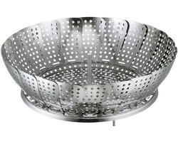 Stoominzet - Kookmand - Gezond Koken - Inklapbaar - 20 cm - Zilver