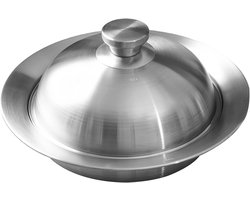 Stoominzet Roestvrijstaal - Stoommand Keuken - Gezond Koken - Universeel Keukengereedschap - 28 cm Diameter - Zilverkleurig