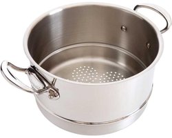 Stoominzet RVS - Stoompan Inzet - Gezond Koken - Meerlaags Materiaal - 24 cm - Gepolijst