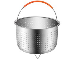 Stoominzet RVS voor Snelkookpan - Stomer Mand met Siliconen Handvat voor Groenten, Eieren en Meer