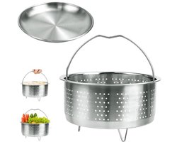 Stoominzet voor groenten met siliconen handgreep - 17,6 cm