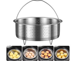 Stoominzet voor Pannen - Roestvrijstalen Stoommand met Handvat en Steunpoten voor Groenten, Fruit en Eieren (22 cm)