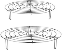 Stoominzetstukken voor potten - 2 stuks, roestvrij staal, multifunctioneel koken, grillrooster en stoomaccessoire