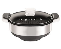 Stoomkoker Accessoire - Keuken Machine - Gezond Koken - Roestvrij Staal - 35.6 cm - Zwart