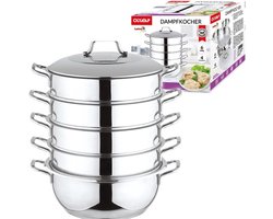 Stoomkoker Kookpannenset 18/10 RVS met Diverse Maten (24/26/28/30 cm)