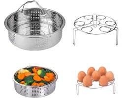 Stoommand en Eierrek RVS Set voor 5, 6 en 8 Liter Elektrische Multicooker