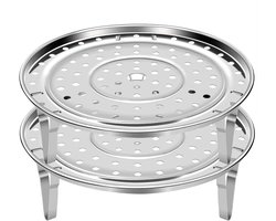 Stoommand Keuken - Stoominzet Pan - Gezond Koken - Verwijderbare Poten - 20cm Diameter - Zilver